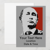Invitation Vladimir Poutine rouge (Devant / Derrière)