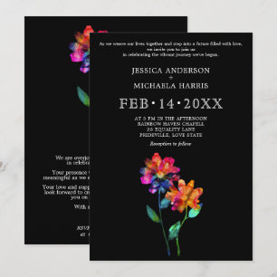 Invitation 🌈 Vœu LGBTQ Fleurir Pétales & Fierté