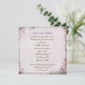 Invitation Voeu mariage renouveau frontière florale à l'ancie (Debout devant)