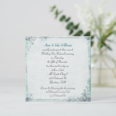 Invitation Voeu mariage renouveau frontière florale à l'ancie (Debout devant)