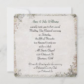 Invitation Voeu mariage renouveau frontière florale à l'ancie (Devant)