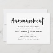 Invitation Vœu Moderne | Annulation ou Report de Mariage (Devant)