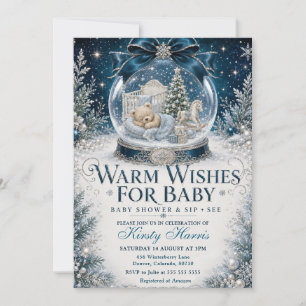 Invitation Vœux chaleureux pour une baby shower hivernale Sip