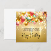 Invitation Vœux d'anniversaire doré (Devant / Derrière)