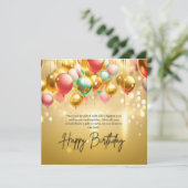 Invitation Vœux d'anniversaire doré (Debout devant)