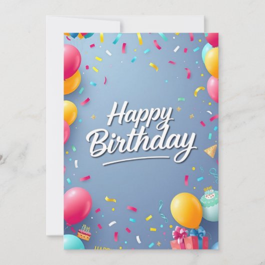 Invitation Voeux d'anniversaire lumineux et joyeux ! (Devant)