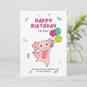Invitation Vœux d'Axolotl Joyeux Anniversaire à vous Axolotls (Debout devant)