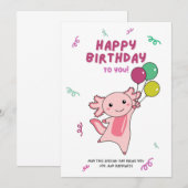 Invitation Vœux d'Axolotl Joyeux Anniversaire à vous Axolotls (Devant / Derrière)