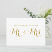 Invitation Vœux de calligraphie moderne or pour enseigne de M (Debout devant)