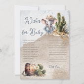 Invitation Voeux de douche Western Elephant Cowboy pour bébé (Devant)