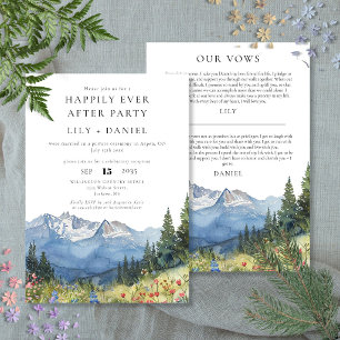 Invitation Vœux de mariage rustique de montagne pour un bonhe