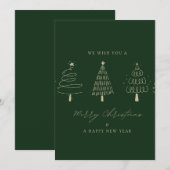 Invitation 🎄 Voeux de Merry Christmas Greeting Card 🎄 (Devant / Derrière)