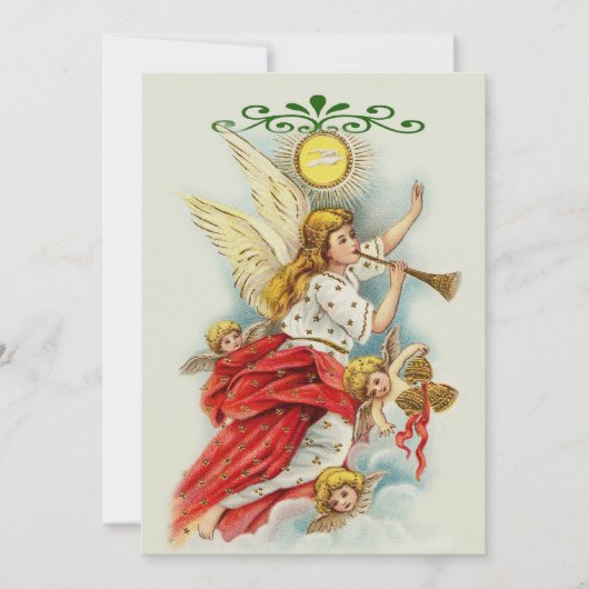 Invitation voeux de Noël anges fête de vacances (Devant)