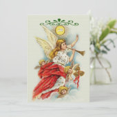 Invitation voeux de Noël anges fête de vacances (Debout devant)
