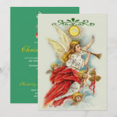 Invitation voeux de Noël anges fête de vacances (Devant / Derrière)