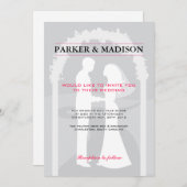 Invitation Voeux de rose et de gris (Devant / Derrière)