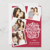 Invitation Voeux Lettrés À La Main | Christmas Photo Collage (Devant)