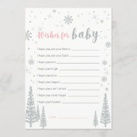 Voeux pour Baby Card, Jeu Baby shower fille