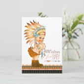 Invitation Vœux pour Baby Shower Baby Sauvage et Libre (Debout devant)