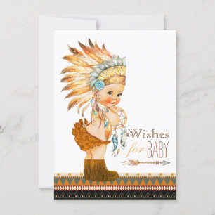 Invitation Vœux pour Baby Shower Baby Sauvage et Libre