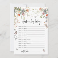 Voeux pour Baby shower Fleur sauvage bébé