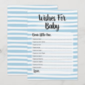 Invitation Voeux Pour Baby shower Jeu Bleu Blanc (Devant / Derrière)