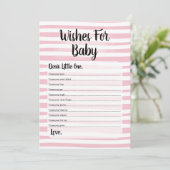 Invitation Voeux Pour Baby shower Jeu Rose Blanc (Debout devant)
