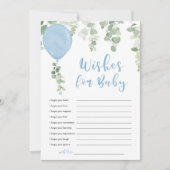 Invitation Voeux pour Bébé garçon bleu ballons (Devant)