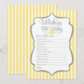 Invitation Voeux Pour Bébé Jeu de Baby shower gris Jaune (Devant / Derrière)