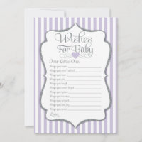 Voeux Pour Bébé Lavender Lilac Baby shower Jeu
