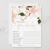Invitation Voeux pour bébé lys floraux baby shower fille (Devant)
