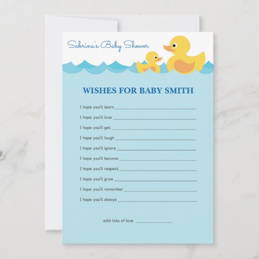Invitation Voeux pour bébé mignon Baby shower à thème en caou (Devant)