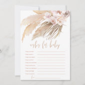 Invitation Voeux pour bébé Pampas herbe baby shower boho (Devant)