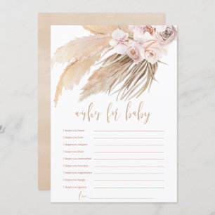 Invitation Voeux pour bébé Pampas herbe baby shower boho