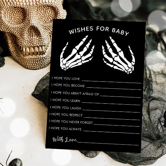 Invitation Voeux pour bébé squelette Baby shower Halloween