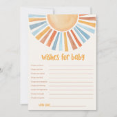 Invitation Voeux pour bébé Sunshine baby shower soleil boho (Devant)