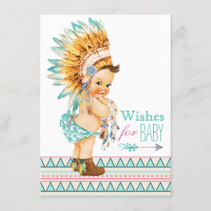 Invitation Vœux pour la Baby Shower de Bébé Sauvage et Libre