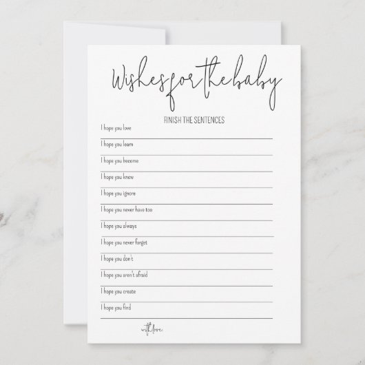 Invitation Voeux pour le bébé - Baby shower Jeu (Devant)