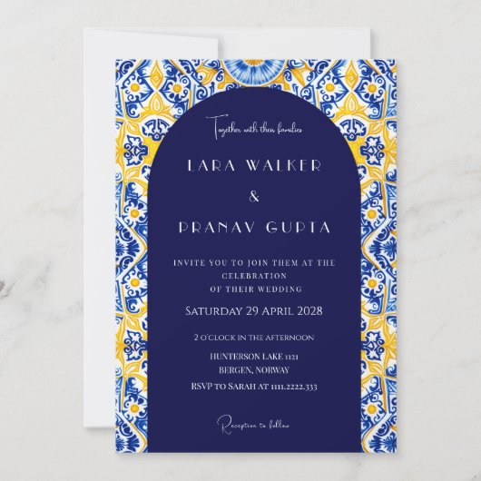 Invitation Voeux psychédéliques : Mariage Super de carreaux b (Devant)