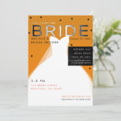 Invitation Voici BRIDE Halloween Fête des mariées orange (Debout devant)