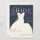 Invitation Voici BRIDE Silver & Blue Chic Fête des mariées (Devant)
