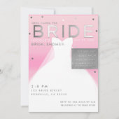 Invitation Voici BRIDE Silver & Pink Chic Fête des mariées (Devant)