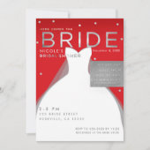 Invitation Voici BRIDE Silver & Red Chic Fête des mariées (Devant)