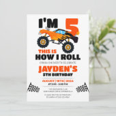 Invitation Voici comment je roule Monster Truck Anniversaire  (Debout devant)