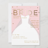 Invitation Voici la BRIDE Chic Pink Gold Fête des mariées (Devant)