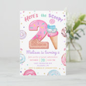 Invitation Voici la crème glacée Scoop Donut 2e anniversaire (Debout devant)