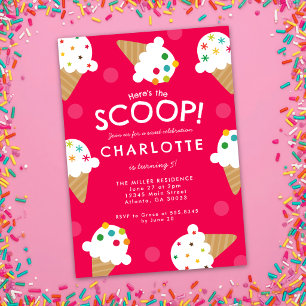 Invitation Voici la Fête d'anniversaire de glace de Here's th