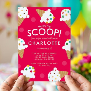 Invitation Voici la Fête d'anniversaire de glace de Here's th