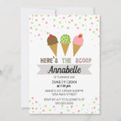 Invitation Voici la fête d'anniversaire de la crème glacée Sc (Devant)