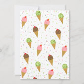 Invitation Voici la fête d'anniversaire de la crème glacée Sc (Dos)